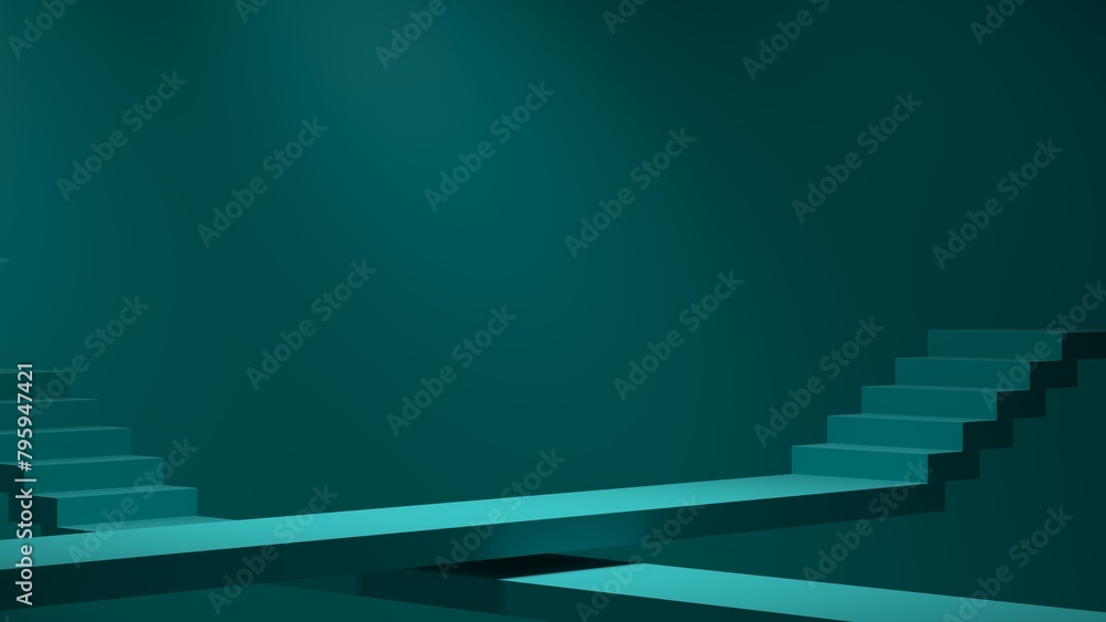 Poster abstract 3d background green color. dramatic scene background with empty space for product or text. 