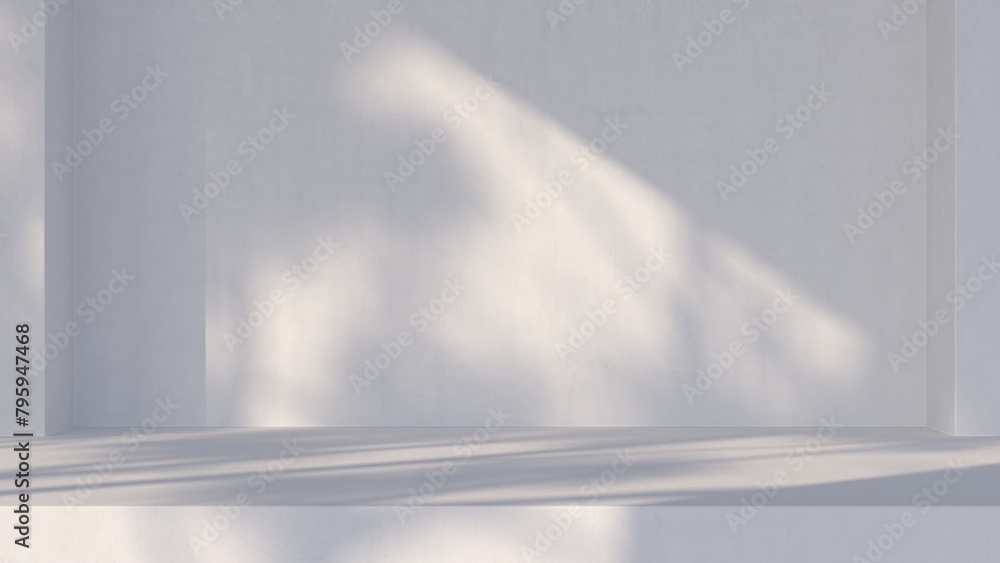Poster abstract 3d background white color. minimal background with natural lighting and empty space for pro