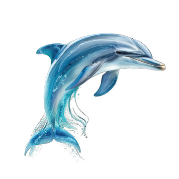side view of dolphine transparent isolated on white png