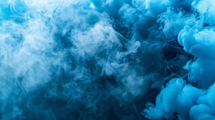 Naklejka premium Blue smoke swirls air forming cloud