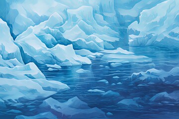 Arctic Glacier Ice Gradients: Cold Blue Depths Landscape Photography.