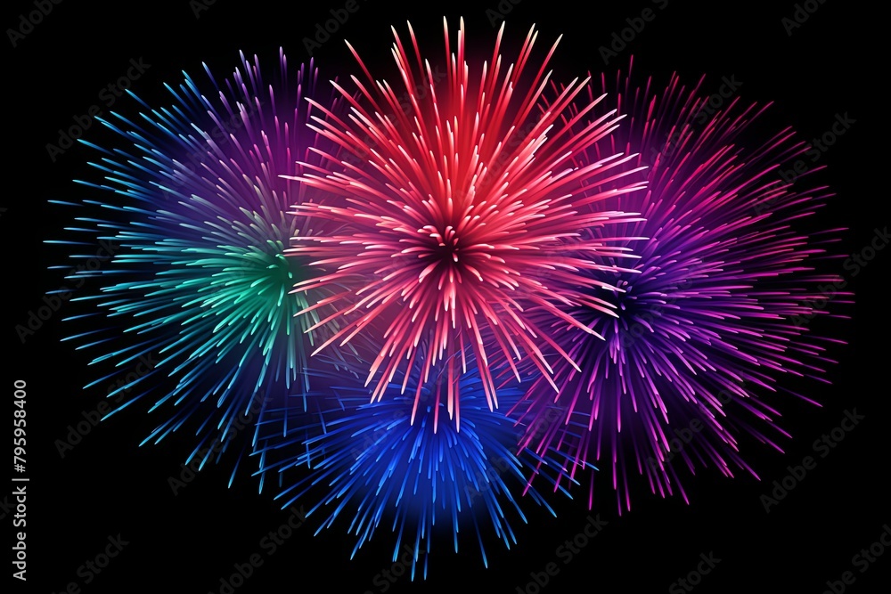 Poster dazzling firework display gradients: explosive color blending