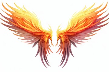 Fiery Phoenix Wing Gradients - Phoenix Feather Color Fusion Splendor