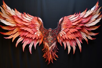 Fiery Phoenix Wing Gradients: Warm Feather Color Array Blaze