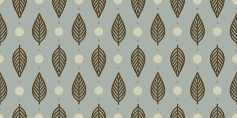 Leaves illustration background. Seamless pattern.Vector. 葉っぱのイラストパターン