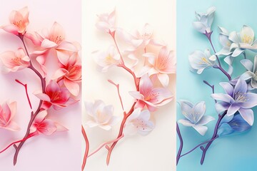Fresh Spring Blossom Gradients: Serene Floral Color Transitions