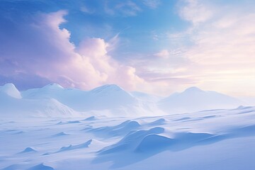 Obraz premium Glistening Snowfield Gradients: A Chill's Icy White Splendor