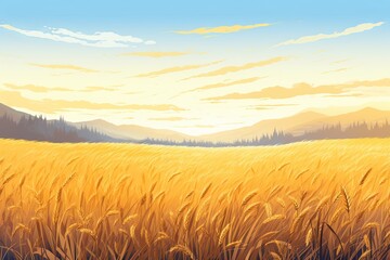 Golden Wheat Field Gradients: Peaceful Spectrum Harmony