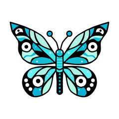 vector illustration of a beautiful butterfly in a minimalist and flat style isolated on a white background