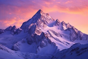 Naklejka na ściany i meble High Alpine Sunrise Gradients: Altitude Glow at Dawn