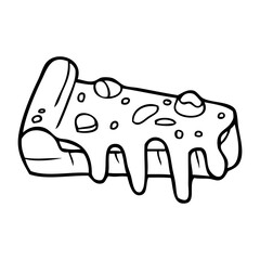 pizza line vector illustration