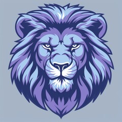 Stylized Illustration of Majestic Purple Lion