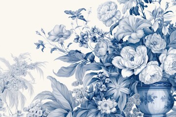 Flower bouquet wallpaper pattern sketch.