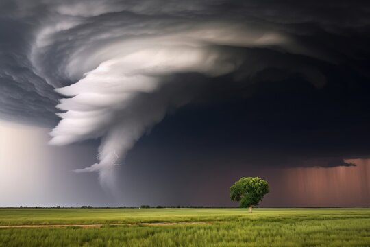 A powerful tornado nature outdoors animal.