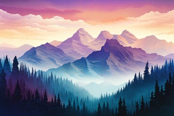 Majestic Mountain Range Gradients: A Symphony of Rocky Mountain Colors