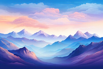 Serene Mountain Gradients - Majestic Touches of Nature
