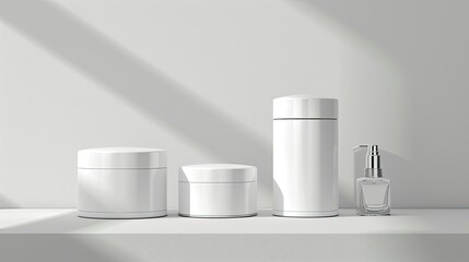 3d white and clean mock up cosmetic product isolated backgrouds