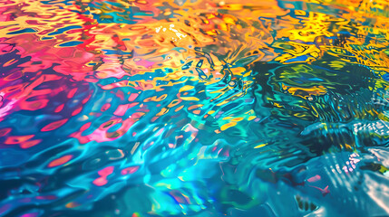 a colorful underwater scene featuring a variety of fish swimming in a vibrant blue body of water, w