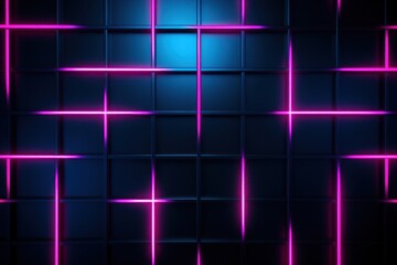 Minimal grid pattern of neon light backgrounds purple