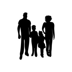 Family silhouettes illustration 