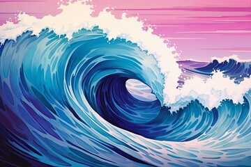 Oceanic Tidal Wave Gradients: Artistic Sea Wave Gradation