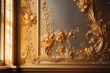 Obraz premium Opulent Gold Leaf Gradients: Golden Hour Glow