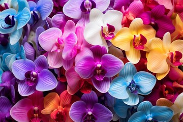 Orchid Bloom Color Gradients: Vibrant Flower Mix Extravaganza