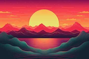Retro Wave Sunset Gradients: A Digital Horizon of Retro Awesomeness