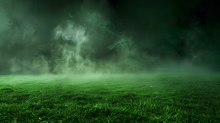 Smoke green background dark ground light smell toxic black bad fog stadium stink mist. Background green grass smoke cloud fart soccer night field dust poison potion floating sport transparent dirty