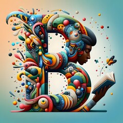 Vibrant Abstract Objects Colorful Alphabet Letters Collection for Creative Projects - obrazy, fototapety, plakaty