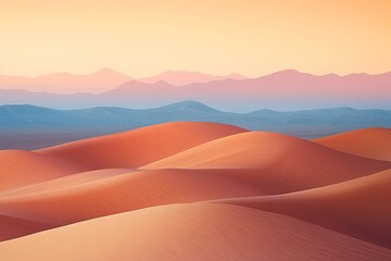 Fototapeta na wymiar Shimmering Desert Mirage: Serene Gradients and Colors