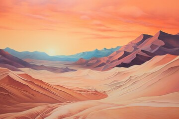 Fototapeta na wymiar Shimmering Desert Heat Mirage - Gradient Artistry