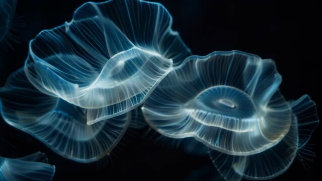 The intricate and graceful movement of euglenoids captured in a timelapse image showcasing the beauty of their rhythmic undulations. . AI generation.