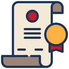 award certificate certification reward filled outline