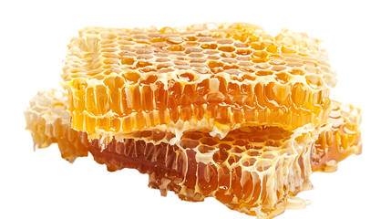 A honeycomb made of natural honey, isolated on a white background 