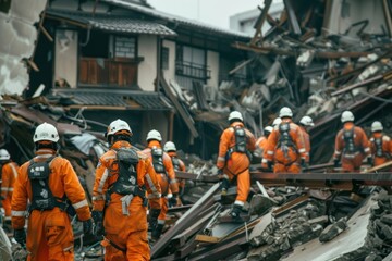 Rescue team helmet clothing apparel.