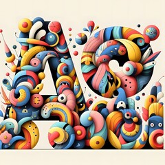 Vibrant Abstract Objects Colorful Alphabet Letters Collection for Creative Projects