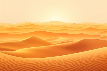 Sun-Kissed Sahara Dunes Gradients: A Golden Desert Display