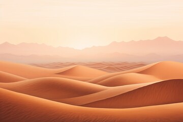 Golden Twilight: Sun-Kissed Sahara Dunes Gradient Landscape