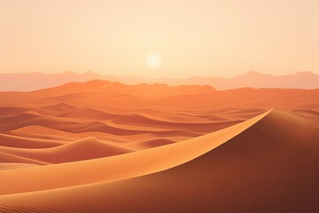 Fototapeta na wymiar Sun-Kissed Sahara Dunes Gradients: Glowing Desert Collage