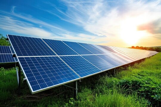 Solar panels outdoors environmentalist electricity.