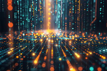 Obraz premium A dynamic display of colorful, abstract data visualizations like graphs, charts, and metrics, illustrating big data and analytics