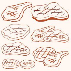 Brown Meat Outline Collection.eps