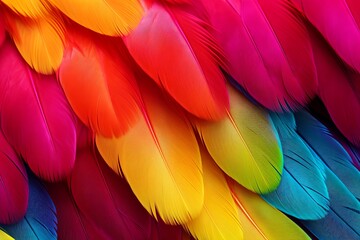 Avian Spectrum: Dazzling Parrot Feather Gradients
