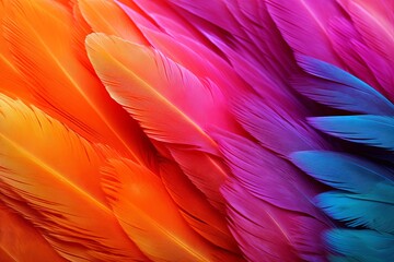 Vibrant Parrot Feather Gradients - Tropical Bird Hue Blend