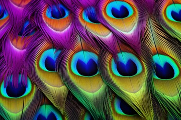 Vibrant Peacock Feather Gradients: Nature's Color Spectrum Splendor