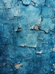 Obraz premium b'Blue Weathered Wall'