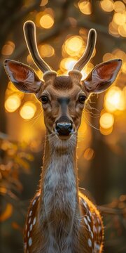b'A beautiful deer standing in a field of flowers'