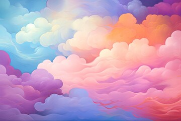 Whimsical Rainbow Cloud Gradients: Vibrant Cloud Colors