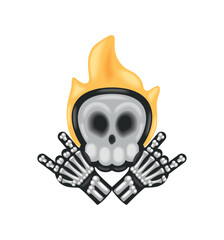 heavy metal skull on fire
